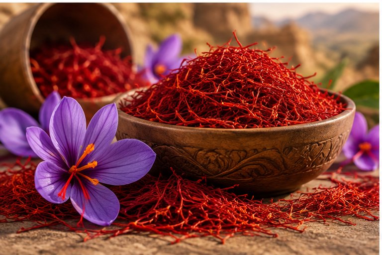 تنوّع مواد الزعفران الخام الطبيعية